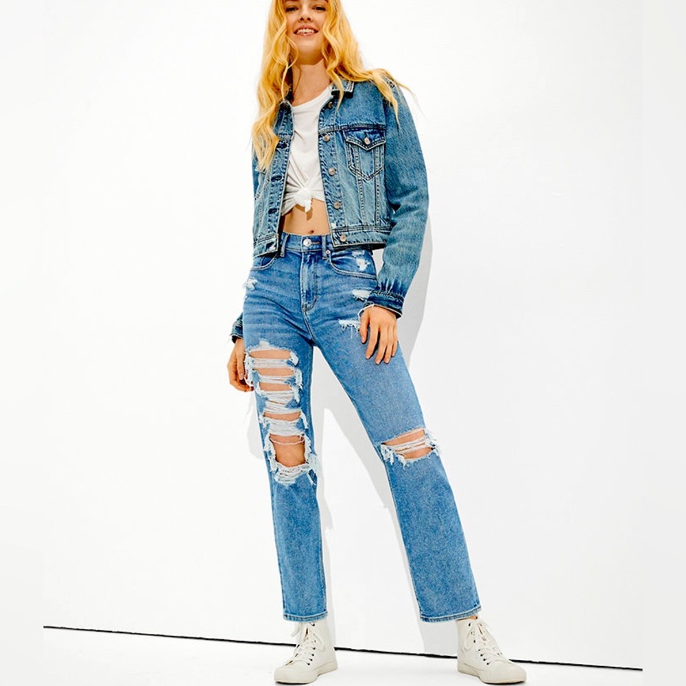 American Eagle stretch highest rise 90s Boyfriend jeans